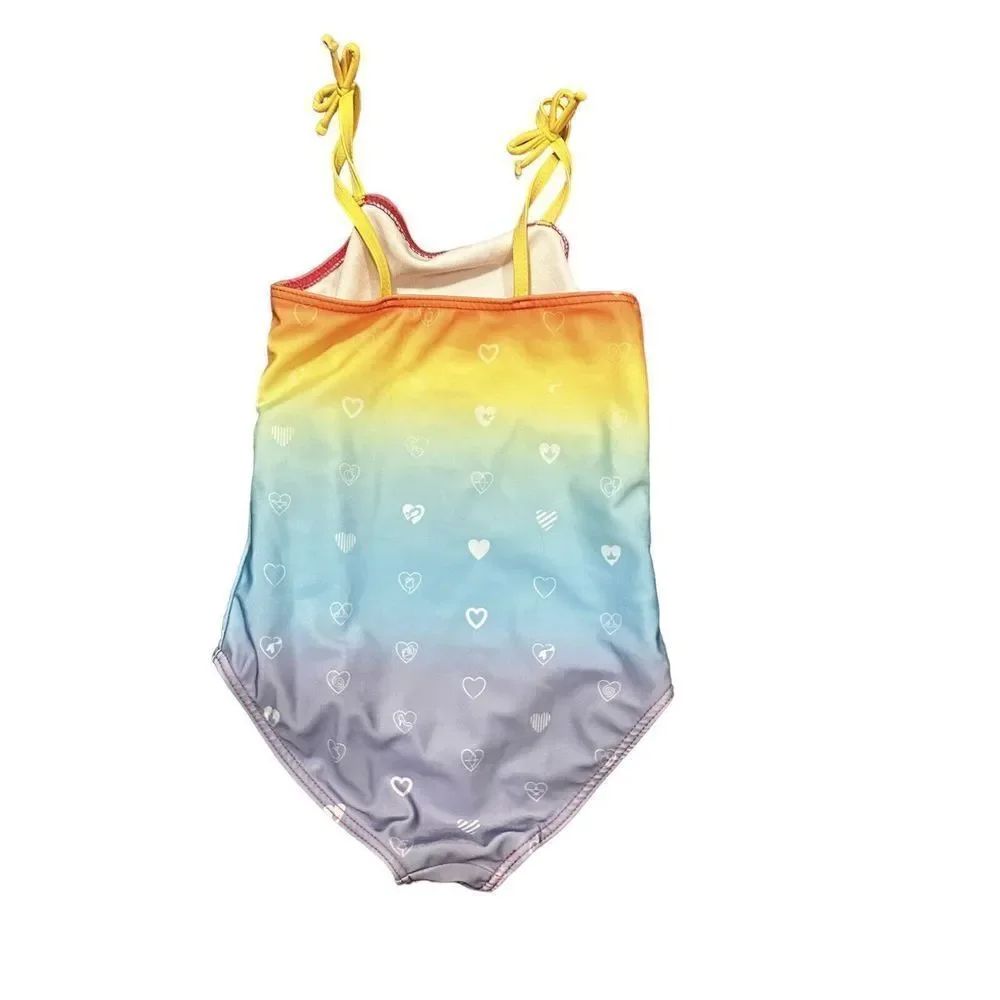 Disney Princess Bathing Suit Ombre Heart Sz 4 Moana Snow‎ White Tangled Tiana